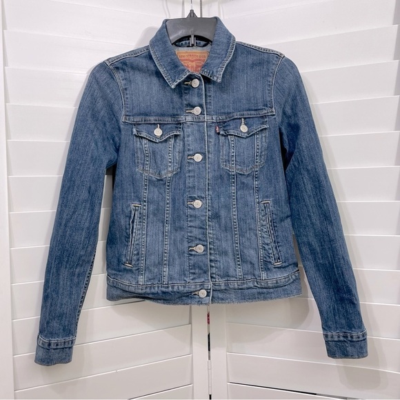 Levi's Original Dark Blue Denim Trucker Jean Jacket
S40117 Women's Size Small - Picture 2 of 9